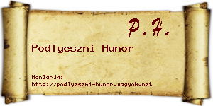 Podlyeszni Hunor névjegykártya